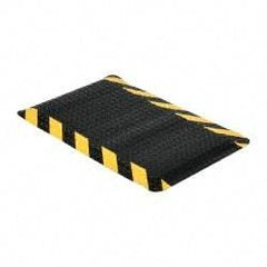 PRO-SAFE - 52' Long x 3' Wide, Dry Environment, Anti-Fatigue Matting - Black with Yellow Chevron Borders, Vinyl with Vinyl Sponge Base, Beveled on 4 Sides - All Tool & Supply