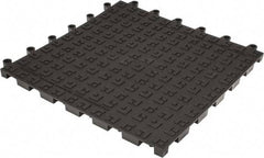 Wearwell - 18" Long x 18" Wide x 7/8" Thick, Anti-Fatigue Modular Matting Solid Grid - 4 Interlocking Sides, Black, For Dry Areas, Series 562 - All Tool & Supply