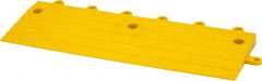 Wearwell - 18" Long x 6" Wide x 7/8" Thick, Anti-Fatigue Modular Matting Ramp Edge - Male, 2 Interlocking Sides, Yellow, For Dry & Wet Areas, Series 560 - All Tool & Supply