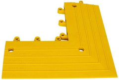 Wearwell - 15" Long x 6" Wide x 7/8" Thick, Anti-Fatigue Modular Matting Round Corner - Male, 2 Interlocking Sides, Yellow, For Dry & Wet Areas, Series 560 - All Tool & Supply