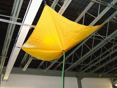 PRO-SAFE - Tarp-Shaped Heavy Duty Roof Leak Diverter - 12' Long x 12' Wide x 18 mil Thick, Yellow - All Tool & Supply