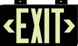 NMC - Exit, Plastic Exit Sign - 15-1/4" Wide x 8-1/4" High, Glow-in-the-Dark - All Tool & Supply