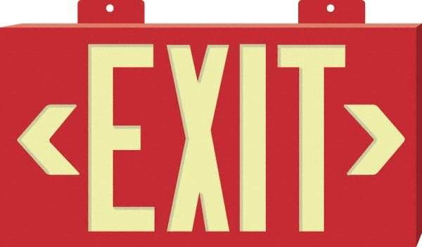 NMC - Exit, Plastic Exit Sign - 15-1/4" Wide x 8-1/4" High, Glow-in-the-Dark - All Tool & Supply