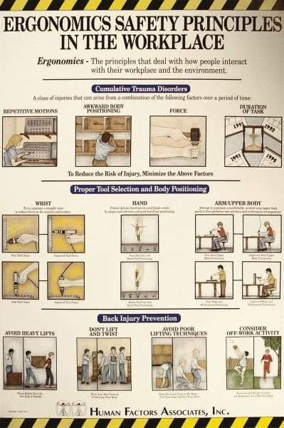 NMC - 24" Wide x 36" High Laminated Paper Ergonomics Information Poster - English - All Tool & Supply