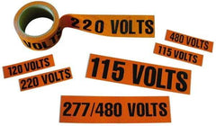 NMC - Electrical Markers Label - Legend: 250 Volts, English, Black & Orange, 4-1/2" Long x 1-1/8" High, Sign Muscle Finish - All Tool & Supply