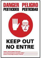 NMC - "Danger - Pesticides - Keep Out - No Enter", 20" Long x 14" Wide, Rigid Plastic Safety Sign - Rectangle, 0.05" Thick, Use for Security & Admittance - All Tool & Supply