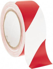 NMC - Red & White Striped Vinyl Tape - 2" Wide x 108' Long x 0.002" Thick, General Traffic - All Tool & Supply