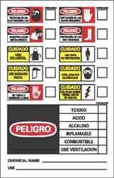 NMC - "Chemical ID Label", 14" Long x 10" Wide, Pressure-Sensitive Vinyl Safety Sign - Rectangle, 0.004" Thick, Use for Hazardous Materials - All Tool & Supply