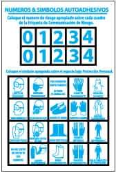 NMC - "Numeros & Simbolos Autoadhesivos", 1/2" Long x 3/4" Wide, Pressure-Sensitive Vinyl Safety Sign - Square, 0.004" Thick, Use for Hazardous Materials - All Tool & Supply