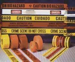 NMC - 1,000' Long x 3" Wide Roll, Polyethylene, Yellow Barricade Tape - Message: Caution - High Voltage - All Tool & Supply