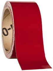 NMC - Red Solid Color Vinyl Tape - 2" Wide x 30' Long x 0.002" Thick, General Traffic - All Tool & Supply