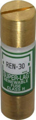 Cooper Bussmann - 250 VAC, 30 Amp, Time Delay Renewable Fuse - Fuse Holder Mount, 50.8mm OAL, 10 (RMS) kA Rating, 9/16" Diam - All Tool & Supply