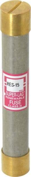 Cooper Bussmann - 600 VAC, 15 Amp, Time Delay Renewable Fuse - Fuse Holder Mount, 127mm OAL, 10 (RMS) kA Rating, 13/16" Diam - All Tool & Supply