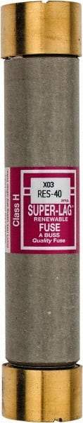 Cooper Bussmann - 600 VAC, 40 Amp, Time Delay Renewable Fuse - Fuse Holder Mount, 5-1/2" OAL, 10 (RMS) kA Rating, 1-1/16" Diam - All Tool & Supply