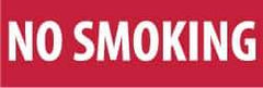 NMC - "No Smoking", 4" Long x 12" Wide, Pressure-Sensitive Vinyl Safety Sign - Rectangle, 0.004" Thick, Use for Smoking Regulations - All Tool & Supply