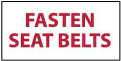 NMC - "Fasten Seat Belts", 2" Long x 4" Wide, Pressure-Sensitive Vinyl Safety Sign - Rectangle, 0.004" Thick, Use for Accident Prevention - All Tool & Supply