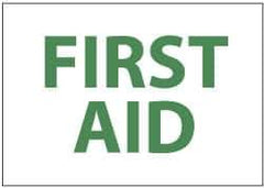 NMC - "First Aid", 7" Long x 10" Wide, Pressure-Sensitive Vinyl Safety Sign - Rectangle, 0.004" Thick, Use for First Aid - All Tool & Supply