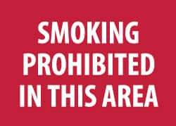 NMC - "Smoking Prohibited in This Area", 10" Long x 14" Wide, Rigid Plastic Safety Sign - Rectangle, 0.05" Thick, Use for Smoking Regulations - All Tool & Supply