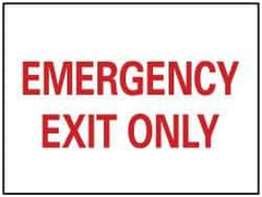 NMC - Emergency Exit Only, Plastic Exit Sign - 10" Wide x 7" High - All Tool & Supply