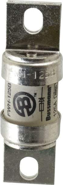 Cooper Bussmann - 500 VAC/VDC, 125 Amp, Fast-Acting Semiconductor/High Speed Fuse - Bolt-on Mount, 3-5/8" OAL, 200 (RMS Symmetrical), 50 at DC kA Rating, 1-5/32" Diam - All Tool & Supply