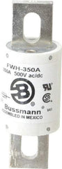 Cooper Bussmann - 500 VAC/VDC, 350 Amp, Fast-Acting Semiconductor/High Speed Fuse - Bolt-on Mount, 4-11/32" OAL, 200 (RMS Symmetrical), 50 at DC kA Rating, 1-1/2" Diam - All Tool & Supply