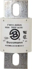 Cooper Bussmann - 500 VAC/VDC, 600 Amp, Fast-Acting Semiconductor/High Speed Fuse - Bolt-on Mount, 4-15/32" OAL, 200 (RMS Symmetrical), 50 at DC kA Rating, 2" Diam - All Tool & Supply