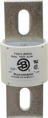 Cooper Bussmann - 500 VAC/VDC, 800 Amp, Fast-Acting Semiconductor/High Speed Fuse - Bolt-on Mount, 6-15/32" OAL, 200 (RMS Symmetrical), 50 at DC kA Rating, 2-1/2" Diam - All Tool & Supply