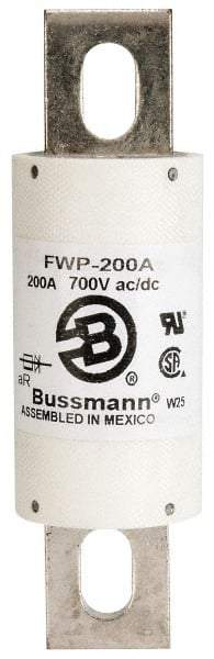 Cooper Bussmann - 700 VAC/VDC, 200 Amp, Fast-Acting Semiconductor/High Speed Fuse - Stud Mount Mount, 5-3/32" OAL, 200 (RMS), 50 at DC kA Rating, 1-1/2" Diam - All Tool & Supply