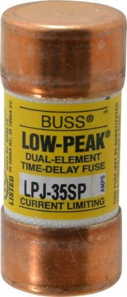 Cooper Bussmann - 300 VDC, 600 VAC, 35 Amp, Time Delay General Purpose Fuse - Fuse Holder Mount, 2-3/8" OAL, 100 at DC, 300 at AC (RMS) kA Rating, 1-1/16" Diam - All Tool & Supply