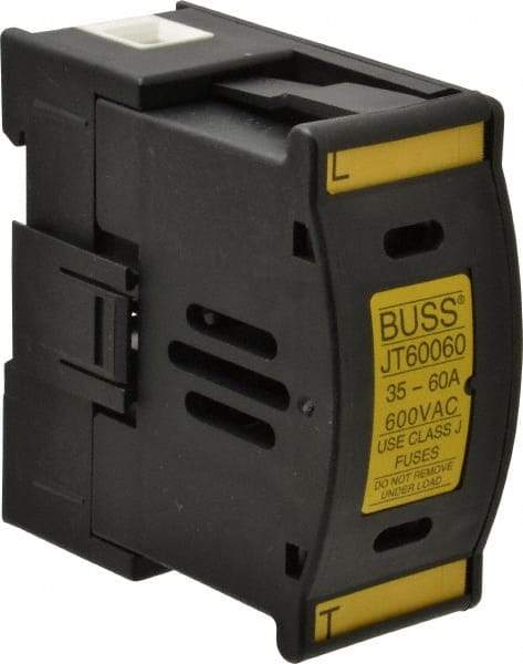 Cooper Bussmann - 1 Pole, 600 VAC/VDC, 60 Amp, DIN Rail Mount Fuse Holder - Compatible with J Class, 1.52 Inch Wide Fuse - All Tool & Supply