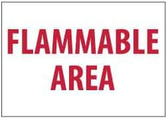 NMC - "Flammable Area", 7" Long x 10" Wide, Pressure-Sensitive Vinyl Safety Sign - Rectangle, 0.004" Thick, Use for Hazardous Materials - All Tool & Supply