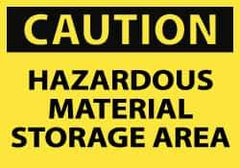 NMC - "Caution - Hazardous Material Storage Area", 7" Long x 10" Wide, Rigid Plastic Safety Sign - Rectangle, 0.05" Thick, Use for Hazardous Materials - All Tool & Supply