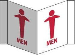 NMC - "Men", 8" Long x 14-1/2" Wide, Rigid Plastic Safety Sign - Rectangle, 0.125" Thick, Use for Restroom, Janitorial & Housekeeping - All Tool & Supply