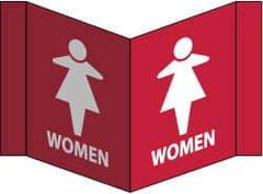 NMC - "Women", 8" Long x 14-1/2" Wide, Rigid Plastic Safety Sign - Rectangle, 0.125" Thick, Use for Restroom, Janitorial & Housekeeping - All Tool & Supply