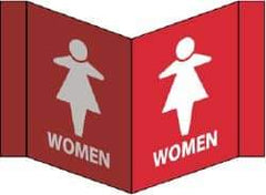 NMC - "Women", 8" Long x 14-1/2" Wide, Rigid Plastic Safety Sign - Rectangle, 0.125" Thick, Use for Restroom, Janitorial & Housekeeping - All Tool & Supply