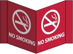 NMC - "No Smoking", 8" Long x 14-1/2" Wide, Rigid Plastic Safety Sign - Rectangle, 0.125" Thick, Use for Accident Prevention - All Tool & Supply