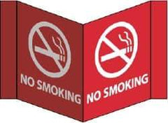 NMC - "No Smoking", 8" Long x 14-1/2" Wide, Rigid Plastic Safety Sign - Rectangle, 0.125" Thick, Use for Accident Prevention - All Tool & Supply