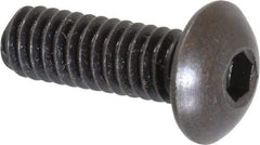 Holo-Krome - #8-32 UNC Hex Socket Drive, Button Screw - Alloy Steel, Black Oxide Finish, Fully Threaded, 1/2" Length Under Head - All Tool & Supply