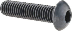 Holo-Krome - 1/2-13 UNC Hex Socket Drive, Button Screw - Alloy Steel, Black Oxide Finish, Fully Threaded, 2" Length Under Head - All Tool & Supply