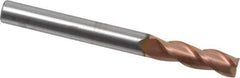 ProMax - 1/4", 3 Flute, Single End, Solid Carbide, 0.02" Corner Radius End Mill - 2-1/2" OAL, 35° Helix, Right Hand Flute, 3/4" LOC, Right Hand Cut - All Tool & Supply