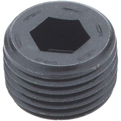 Holo-Krome - 1/2-14, 17/32" OAL, Alloy Steel Socket Pressure Plug - 7/8" Taper per Foot, 3/8" Hex Key - All Tool & Supply