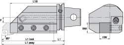 Kennametal - Left Hand Cut, KM63XMZ Modular Connection, Adapter/Mount Lathe Modular Clamping Unit - Through Coolant, Series STAL Straight Side Mount - Exact Industrial Supply