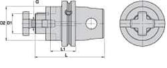 Kennametal - KM63XMZ Modular Connection 27mm Pilot Diam Shell Mill Holder - 110mm Flange to Nose End Projection, 63mm Nose Diam - Exact Industrial Supply