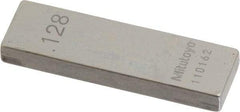 Mitutoyo - 0.128" Rectangular Steel Gage Block - Accuracy Grade 0, Includes Certificate of Inspection - All Tool & Supply