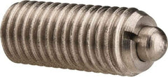 Gibraltar - M12 x 1.75, 1.102" Thread Length, 0.157" Plunger Projection, Stainless Steel Threaded Spring Plunger - 0.236" Max Plunger Diam, 1.102" Plunger Length, 2.25 Lb Init End Force, 12.36 Lb Final End Force - All Tool & Supply