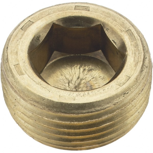 Holo-Krome - 3/4-14, 17/32" OAL, Brass Socket Pressure Plug - All Tool & Supply