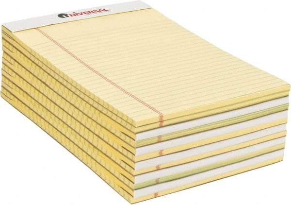 UNIVERSAL - 50 Sheet, 5 x 8", Perforated Style Ruled Pads - Canary - All Tool & Supply