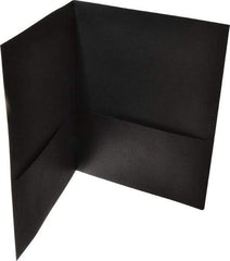 UNIVERSAL - 11" Long x 8-1/2" Wide Leatherette Two-Pocket Portfolios - Black - All Tool & Supply