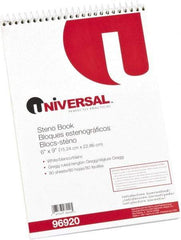 UNIVERSAL - 80 Sheet, 6 x 9", Steno Book - White - All Tool & Supply