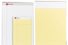 UNIVERSAL - 50 Sheet, 8-1/2 x 14", Perforated Style Ruled Pads - Canary - All Tool & Supply